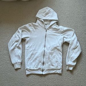 American Apparel White Fleece Zip Up Hoodie